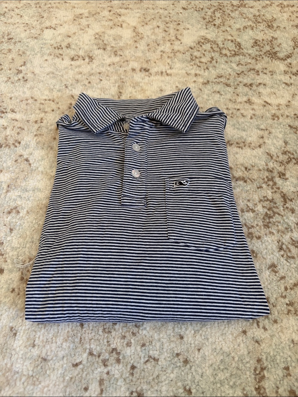 Vineyard Vines Navy & White Striped Polo- NWOT